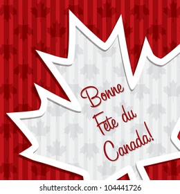 French 'Happy Canada Day' sticker card in vector format.