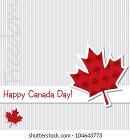 French 'Happy Canada Day' sticker card in vector format.