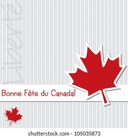 French 'Happy Canada Day' sticker card in vector format.