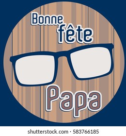 French Happy Father's day card full vector elements