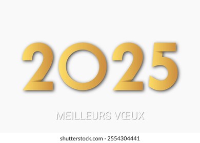 French Happy new year - best wishes 2025 with colorful number. Perfect vector for poster banner greeting and new year 2025 celebration.