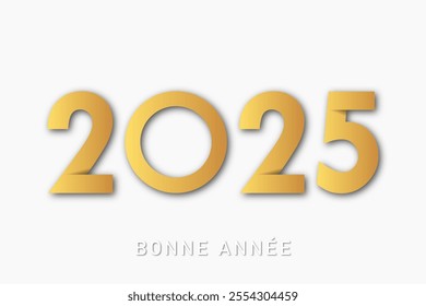 French Happy new year - best wishes 2025 with colorful number. Perfect vector for poster banner greeting and new year 2025 celebration.