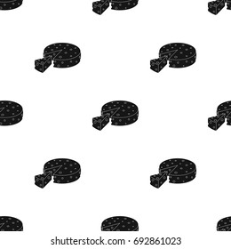 French hard cheese icon in black style isolated on white background. France country symbol stock vector illustration.