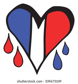 French hearts vector illustration