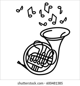 French Horn Icon  Illustration