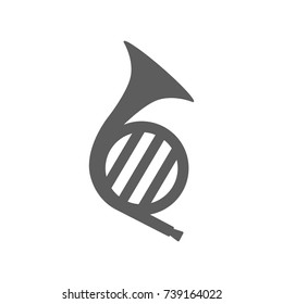 French horn icon in trendy flat style isolated on white background. Symbol for your web site design, logo, app, UI. Vector illustration, EPS