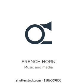 French horn icon vector. Trendy flat french horn icon from music collection isolated on white background. Vector illustration can be used for web and mobile graphic design, logo, eps10