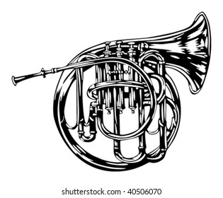 French Horn Illustration Stock Vector (Royalty Free) 40506070