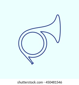 French horn Line icon. Eps-10.