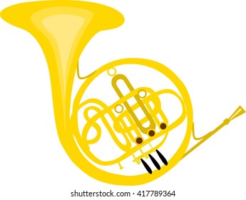 The French horn, musical instrument