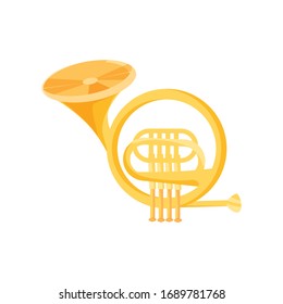 french horn on white background vector illustration design