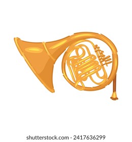 French horn on white background