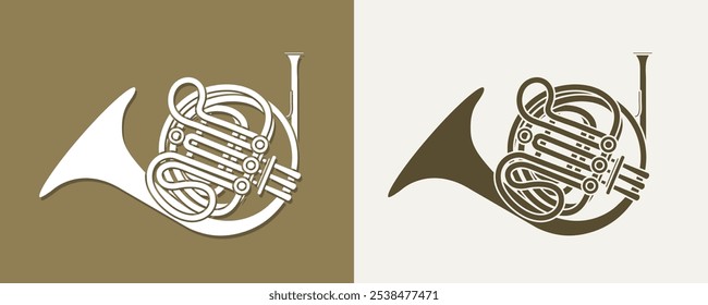 French Horn Orchestra Instrument Cartoon Music Graphic Vector