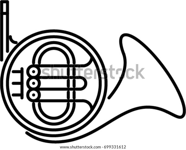 french horn outline icon stock vector royalty free 699331612 https www shutterstock com image vector french horn outline icon 699331612