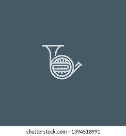 French Horn vector icon. French Horn concept stroke symbol design. Thin graphic elements vector illustration, outline pattern for your web site design, logo, UI. EPS 10.