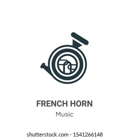 French horn vector icon on white background. Flat vector french horn icon symbol sign from modern music collection for mobile concept and web apps design.