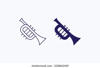 French horn vector illustration icon