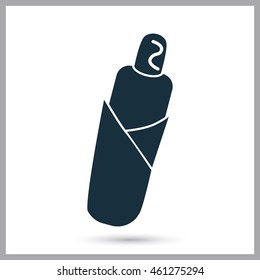 French hot dog simple icon on the background