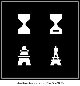 french icon. 4 french vector set. wait and eiffel tower icons for web and design about french theme