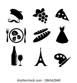 French icon set vector