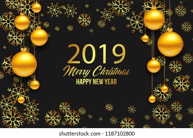 French Joyeux Noel. Christmas greeting card, design of xmas balls with golden glitter confetti. Silver balls design for Merry Christmas, Wishes and Winter Holiday Elements. Christmas.