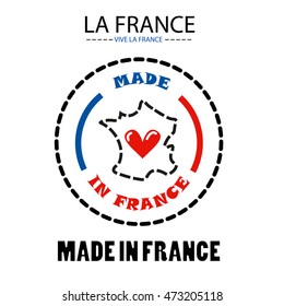 French Label card made in France / "Vive la France" is a french sentence and it means "Hurray for France"