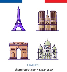 French landmark, buildings in France, icon