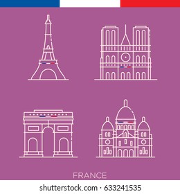 French landmark, buildings in France, icons