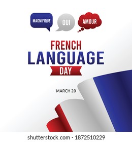 French Language Day Vector Illustration. Suitable for greeting card poster and banner.	