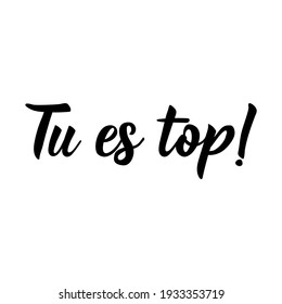 French lettering. Translation from French - You're top. Element for flyers, banner and posters. Modern calligraphy. Ink illustration