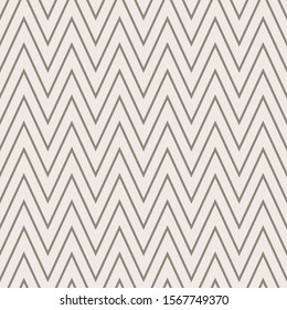 French Linen Chevron Stripe Texture Background. Ecru Flax Seamless Pattern. Ikat Zig Zag Edge Line Swatch. Off White Unbleached Gray Cloth Effect. Natural Monochrome Repeat Tile Vector EPS10
