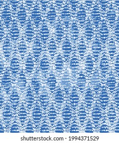 French linen vector broken wave stripe texture seamless pattern. Rough brush stroke grunge abstract background. blue Irregular distressed wavy striped background.