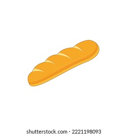 French loaf bread isolated vector graphics