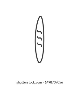 French long bread, baguette line icon. 