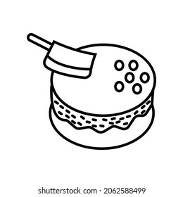 French macaroon icon. Outline  vector icon for web design isolated on white background