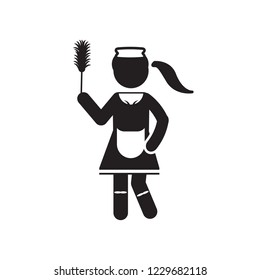 French maid icon. Vector.