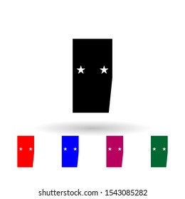 French major general air brigade military ranks and insignia multi color icon. Simple glyph, flat vector of Ranks in the French icons for ui and ux, website or mobile application