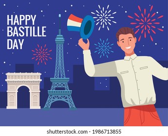 french man celebrating bastille day