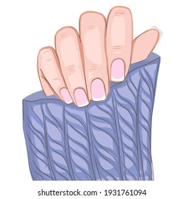 French manicure. Inspiration quote for nail bar, beauty salon, manicurist, stickers and social media. Manicure symbol. Vector illustration.For cards, posters
