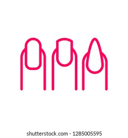 French manicure linear icon. Thin line illustration. Favorite manicure type. Contour symbol. Vector isolated outline drawing