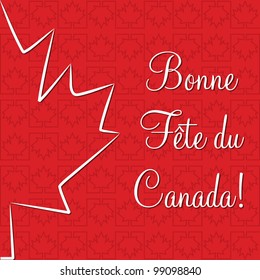 French maple leaf 'Happy Canada Day' card in vector format.