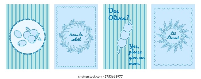 Conjunto póster mediterráneo francés