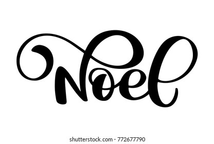 French Merry Christmas Joyeux Noel. Premium luxury background for holiday greeting card. Fun brush ink typography for photo overlays, t-shirt print, flyer, poster design