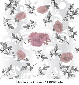 Hand Painted Watercolor Floral Pattern Pink Stock Illustration 1484143511