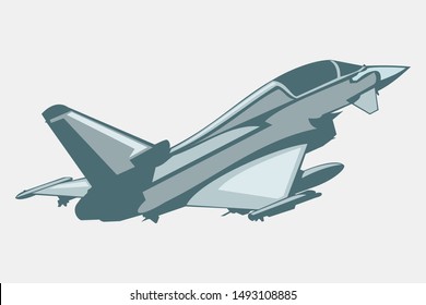 French Modern Fighter Jet Icon Vector Illustration 