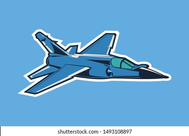 French modern fighter jet icon vector illustration 