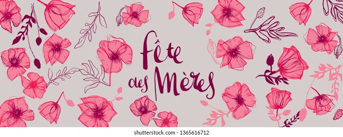 French Mother's Day full vector large banner