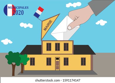 French municipal elections 2020. IllustrationText: Municipal election (in French)