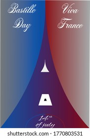 French National Day, 14th of July. Happy Bastille Day. Vector illustration.

