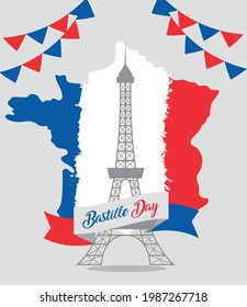 french national day celebration card